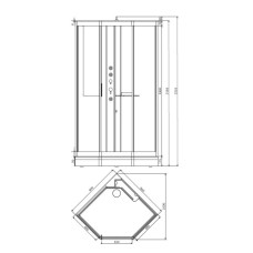 Душевая кабина 90×90×223,1 см Am.Pm Gem W90C-018-090WTA