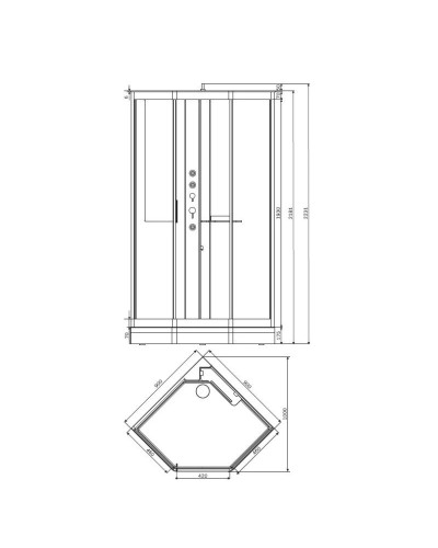 Душевая кабина 90×90×223,1 см Am.Pm Gem W90C-018-090WTA
