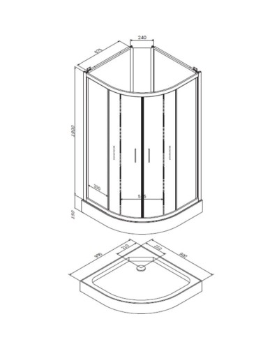 Душевая кабина 90×90×205 см Am.Pm Joy W85C-001-090GT