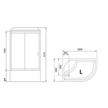 Душевая кабина Royal Bath BK 120x80 RB8120BK1-M-CH-L-EL без гидромассажа