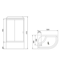Душевая кабина Royal Bath BK 120x80 RB8120BK1-M-CH-L-EL без гидромассажа