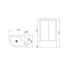 Душевая кабина Royal Bath BK 120x80 RB8120BK1-M-CH-R-EL без гидромассажа