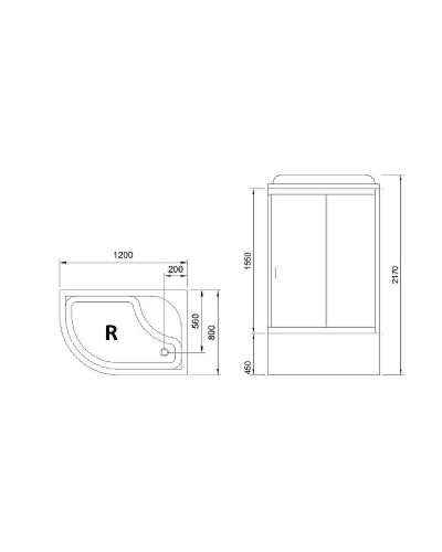 Душевая кабина Royal Bath BK 120x80 RB8120BK1-M-CH-R-EL без гидромассажа