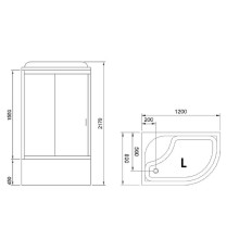 Душевая кабина Royal Bath BK 120x80 RB8120BK2-M-CH-L-EL с гидромассажем