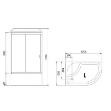 Душевая кабина Royal Bath BK 120x80 RB8120BK2-M-CH-L-EL с гидромассажем