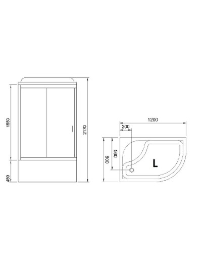 Душевая кабина Royal Bath BK 120x80 RB8120BK2-M-CH-L-EL с гидромассажем