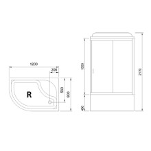Душевая кабина Royal Bath BK 120x80 RB8120BK2-M-CH-R-EL с гидромассажем