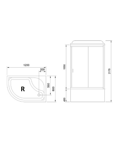 Душевая кабина Royal Bath BK 120x80 RB8120BK2-M-CH-R-EL с гидромассажем