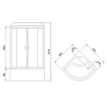 Душевая кабина Royal Bath BK 90x90 RB90BK1-M-CH-EL без гидромассажа