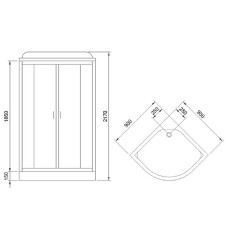 Душевая кабина Royal Bath HK 90x90 RB90HK1-M-CH-EL без гидромассажа