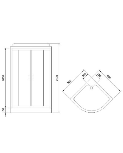 Душевая кабина Royal Bath HK 90x90 RB90HK1-M-CH-EL без гидромассажа
