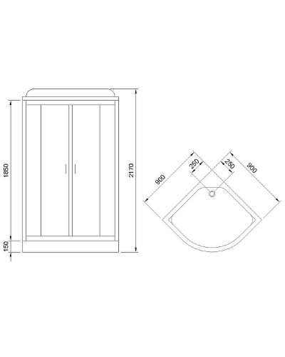 Душевая кабина Royal Bath HK 90x90 RB90HK2-M-CH-EL с гидромассажем
