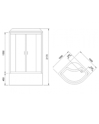 Душевая кабина Royal Bath BK 100x100 RB100BK3-BT с гидромассажем