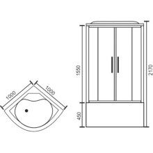 Душевая кабина Royal Bath BK 100x100 RB100BK6-WT без гидромассажа