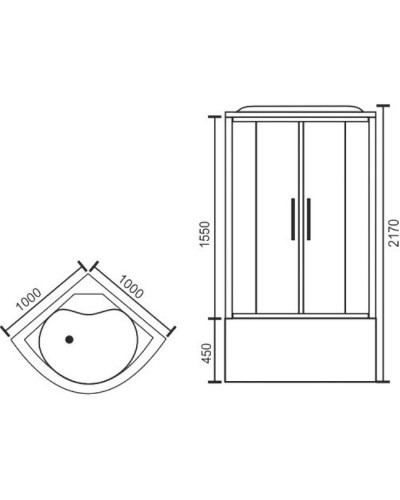 Душевая кабина Royal Bath BK 100x100 RB100BK6-WT без гидромассажа