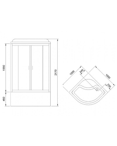 Душевая кабина Royal Bath NRW 100x100 RB100NRW-C с гидромассажем