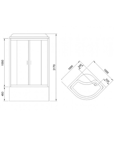 Душевая кабина Royal Bath NRW 100x100 RB100NRW-T с гидромассажем