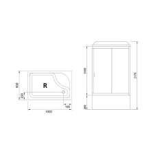 Душевая кабина Royal Bath BP 100x80 RB8100BP5-BT-R без гидромассажа