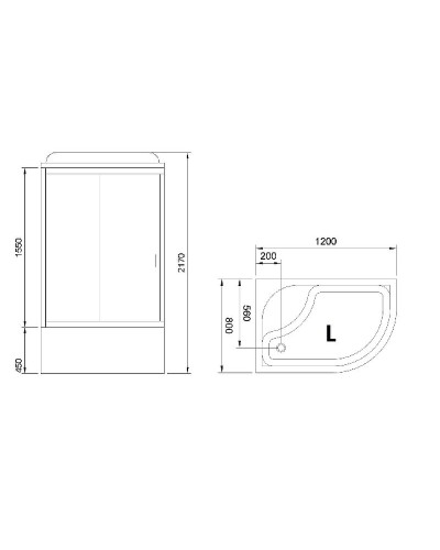 Душевая кабина Royal Bath BK 120x80 RB8120BK3-BT-L с гидромассажем