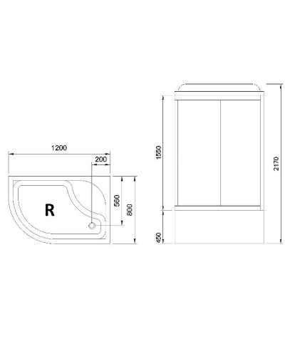 Душевая кабина Royal Bath BK 120x80 RB8120BK3-BT-R с гидромассажем