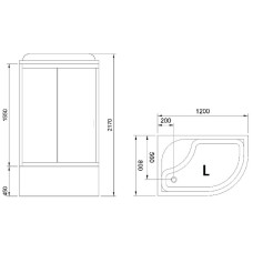 Душевая кабина Royal Bath BK 120x80 RB8120BK3-WC-L с гидромассажем