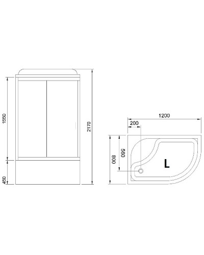 Душевая кабина Royal Bath BK 120x80 RB8120BK3-WC-L с гидромассажем