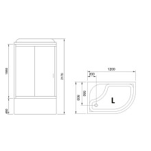 Душевая кабина Royal Bath BK 120x80 RB8120BK5-WC-CH-L без гидромассажа