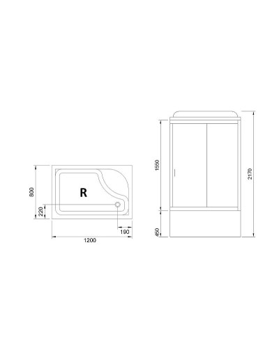 Душевая кабина Royal Bath BP 120x80 RB8120BP3-WT-R с гидромассажем