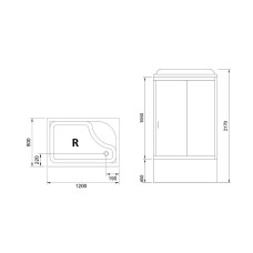 Душевая кабина Royal Bath BP 120x80 RB8120BP6-WT-R без гидромассажа