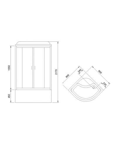 Душевая кабина Royal Bath BK 90x90 RB90BK2-M с гидромассажем