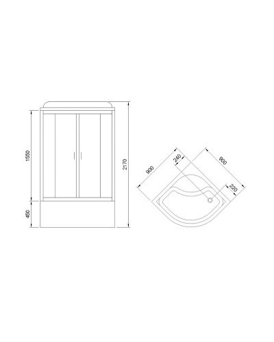 Душевая кабина Royal Bath BK 90x90 RB90BK3-WC с гидромассажем