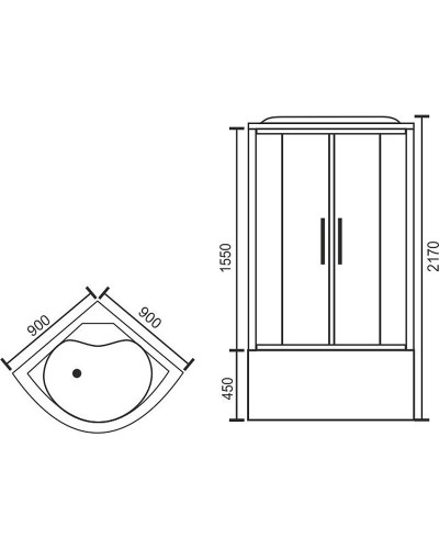 Душевая кабина Royal Bath BK 90x90 RB90BK4-MT без гидромассажа