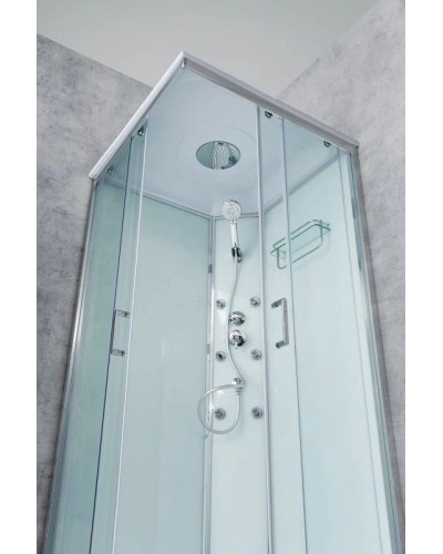 Душевая кабина 80х80х235 см BelBagno UNO-CAB-A-2-80-P-Cr-TOP текстурное стекло