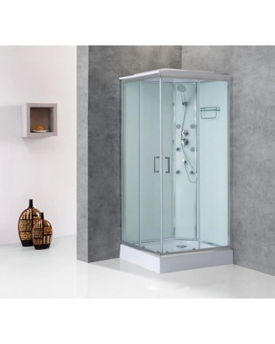 Душевая кабина 80х80х235 см BelBagno UNO-CAB-A-2-80-P-Cr-TOP текстурное стекло