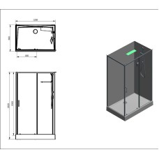 Душевая кабина Aquanet Passion EVO Black 120х80 L 282012 без гидромассажа