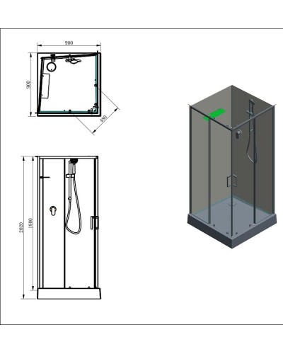 Душевая кабина Aquanet Passion EVO S White 90х90 281963 без гидромассажа