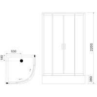 Душевая кабина 100х100х220 см Black & White Galaxy 5503100 прозрачное