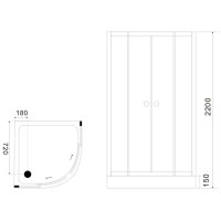 Душевая кабина 90х90х215 см Black & White Galaxy 5701900 прозрачное