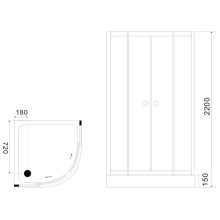 Душевая кабина 90х90х215 см Black & White Galaxy 5701900 прозрачное