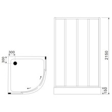 Душевая кабина 80х80х215 см Black & White Galaxy 8501800 прозрачное
