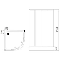 Душевая кабина 90х90х215 см Black & White Galaxy 8501900 прозрачное
