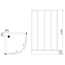 Душевая кабина 100х100х215 см Black & White Galaxy 8501100 прозрачное