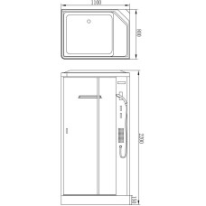 Душевая кабина 110х80х220 см Orans 115R000 прозрачное