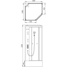 Душевая кабина 100х100х220 см Orans 1220000 прозрачное