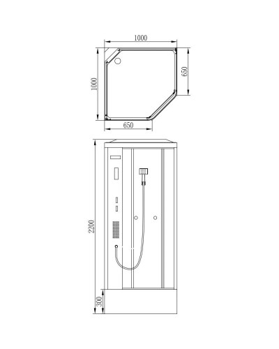 Душевая кабина 100х100х220 см Orans 1220000 прозрачное