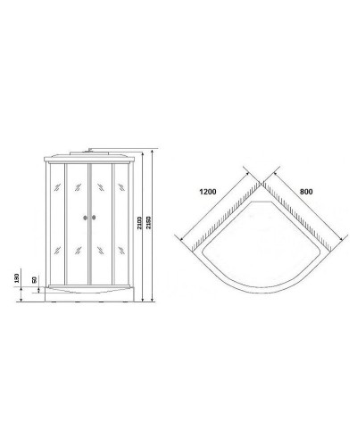 Душевая кабина Niagara Eco 120x80 L NG-4512-14L без гидромассажа