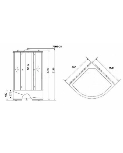 Душевая кабина Niagara Eco 90x90 NG-7508-14 без гидромассажа