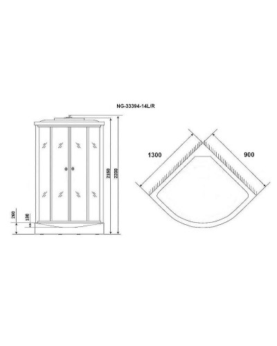 Душевая кабина Niagara Classic 130х90 L NG-33394-14L без гидромассажа
