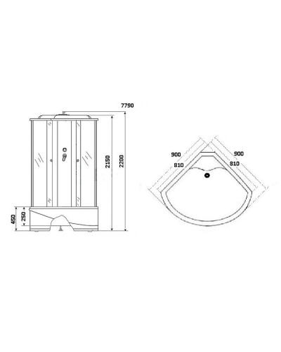 Душевая кабина Niagara Lux NG-7790W 90x90 с гидромассажем