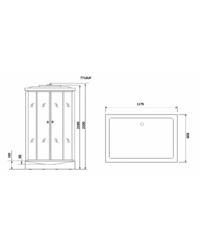 Душевая кабина Niagara Lux NG-7713WL 120x82 L с гидромассажем